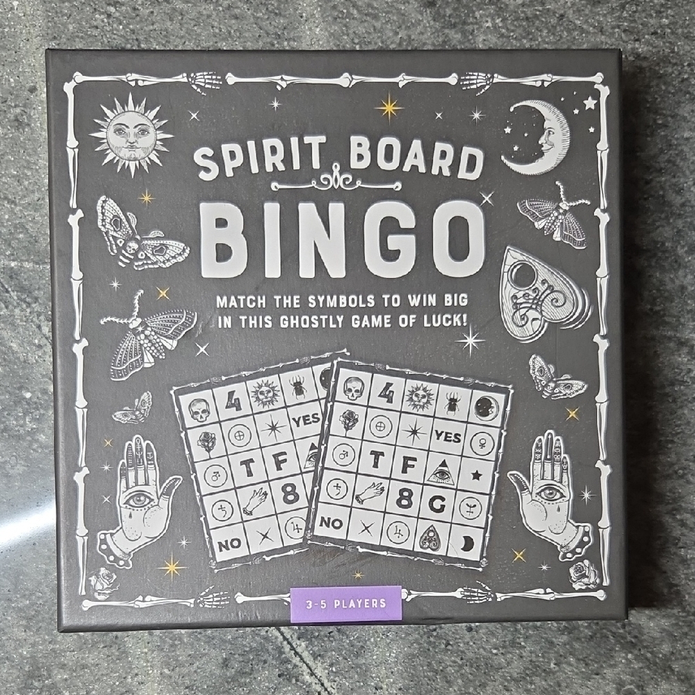 Mystical Spirit Board Bingo Game - Gray and White